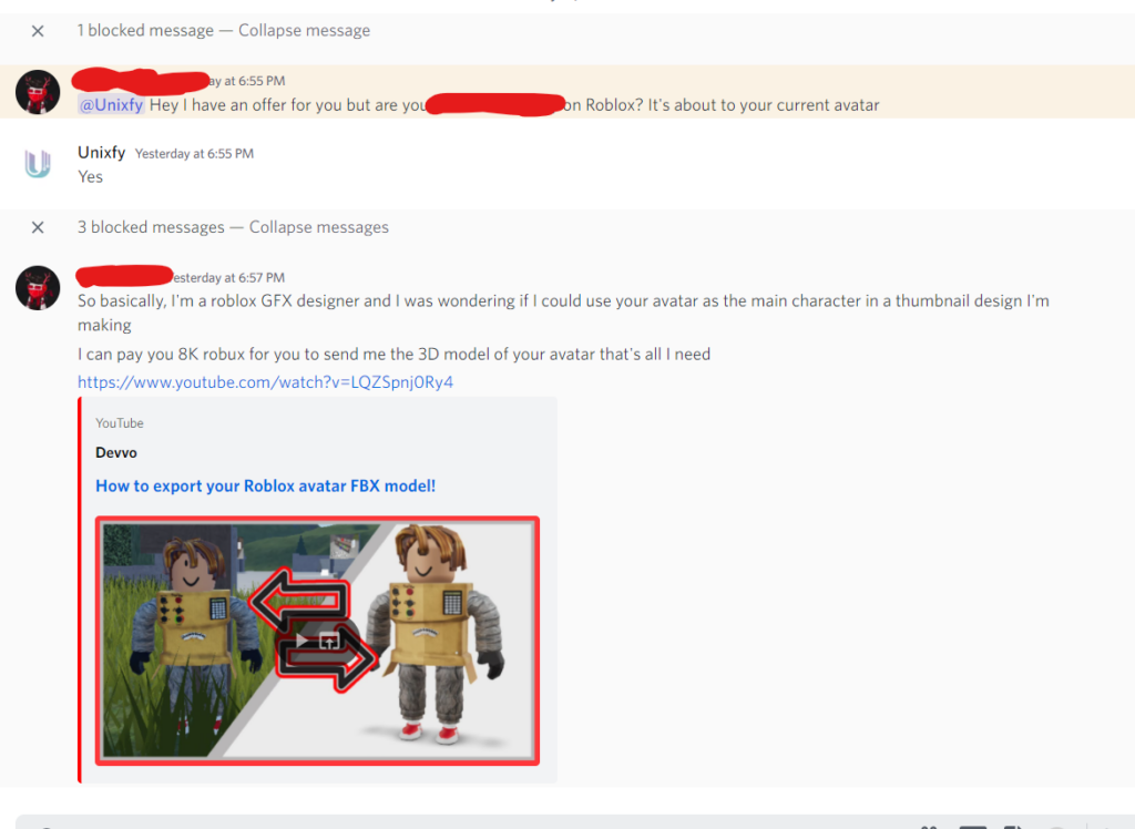 Elaborate Roblox “3D Model” Scam Attempt